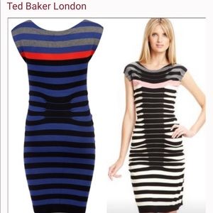 Ted Baker Kitey Striped Knit Bodycon Sweater dress. Size 1/US size 0-2